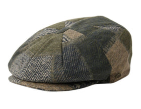 Men's Classic 8 Panel Wool Blend Newsboy Ivy Cap Snap Brim Tweed Gatsby Hat