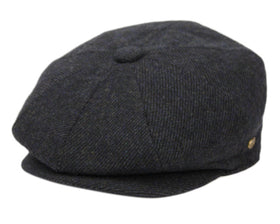 Men's Wool Blend Tweed Herringbone Newsboy Ivy Cap Snap Brim Gatsby Hat