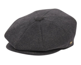 Men's Wool Blend Tweed Herringbone Newsboy Ivy Cap Snap Brim Gatsby Hat