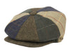 Men's Classic 8 Panel Patchwork Wool Blend Newsboy Ivy Cap Snap Brim Tweed Gatsby Hat