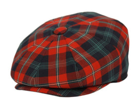 Men's Plaid Wool Blend Tweed Herringbone Newsboy Ivy Cap Snap Brim Gatsby Hat