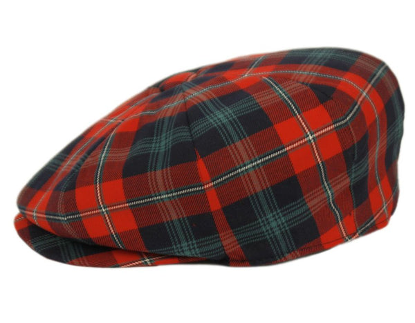 Men's Plaid Wool Blend Tweed Herringbone Newsboy Ivy Cap Snap Brim Gatsby Hat