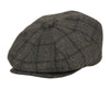 Men's Glen Plaid Wool Blend Tweed Herringbone Newsboy Ivy Cap Snap Brim Gatsby Hat