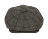 Men's Glen Plaid Wool Blend Tweed Herringbone Newsboy Ivy Cap Snap Brim Gatsby Hat