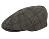 Men's Glen Plaid Wool Blend Tweed Herringbone Newsboy Ivy Cap Snap Brim Gatsby Hat