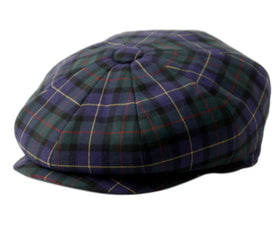 Men's Plaid Wool Blend Tweed Herringbone Newsboy Ivy Cap Snap Brim Gatsby Hat