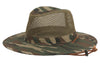 Man and Woman's Outdoor Safari Hats With Mesh Crown & Leather Chin Cord