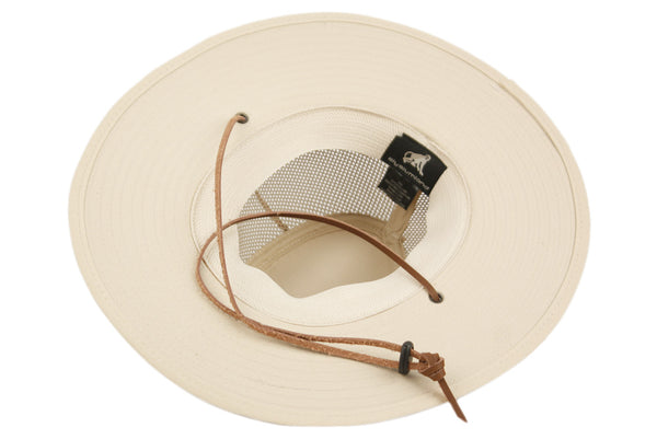 Outdoor Safari Hats With Mesh Crown & Leather Chin Cord