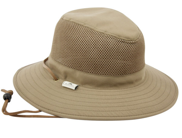 Man and Woman's Outdoor Safari Hat With Mesh Crown & Chin Cord Strap