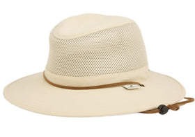 Man and Woman's Outdoor Safari Hat With Mesh Crown & Chin Cord Strap