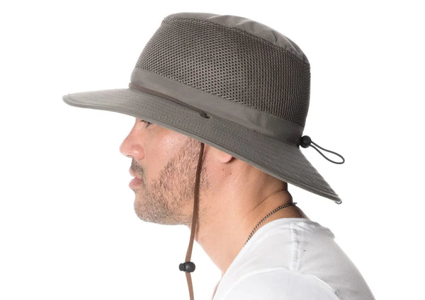 Outdoor Safari Hat With Mesh Crown & Chin Cord Strap