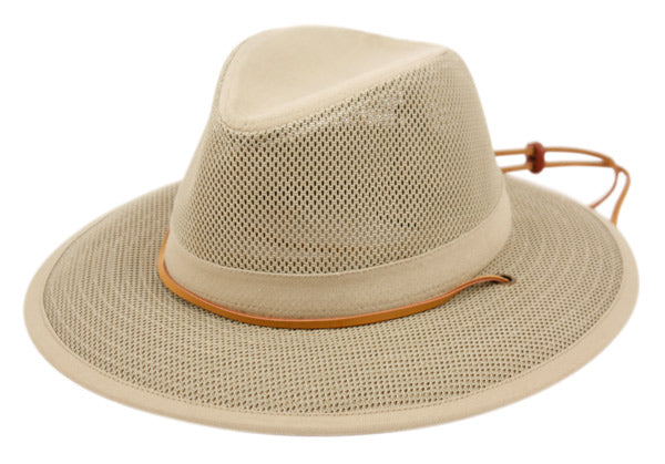 Men and Women's Outdoor Safari Hat with Mesh Crown & Brim