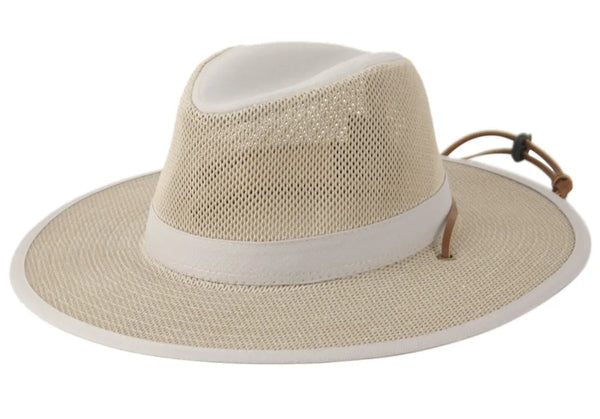 Men and Women's Outdoor Safari Hat with Mesh Crown & Brim