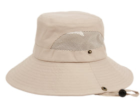 Partial Mesh Outdoor Bucket Hat with Folding Sides