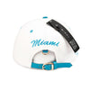 Miami Faux Leather Baseball City Cap with Snake Faux Leather Flat Brim