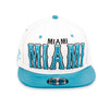 Miami Faux Leather Baseball City Cap with Snake Faux Leather Flat Brim