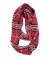 Plaid Neck Loop Infinity Scarf Women Winter Neck Warmer Cashmere Feel Scarves