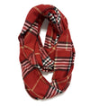 Plaid Neck Loop Infinity Scarf Women Winter Neck Warmer Cashmere Feel Scarves