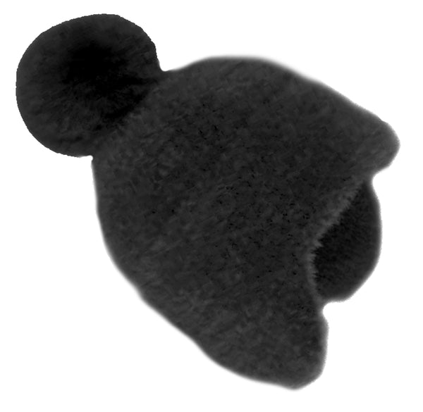 Women Pom Pom Beanie Hat with Earflaps Winter Skull Cap