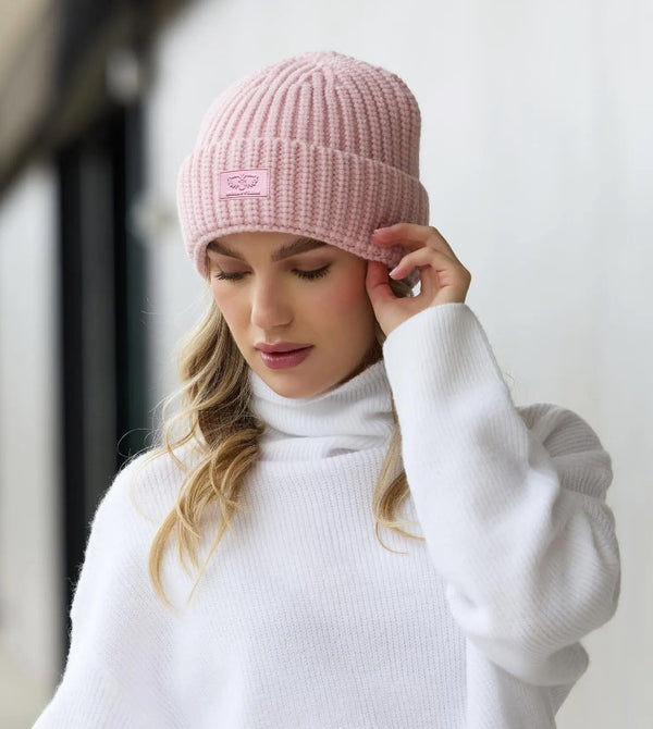 Women Warm Winter Beanie Roll up Edge Knitted Skull Cap