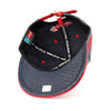 Boston Faux Leather Baseball City Cap with Snake Faux Leather Flat Brim