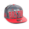 Boston Faux Leather Baseball City Cap with Snake Faux Leather Flat Brim