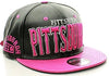 Pittsburgh Faux Leather Flat Bill Snap Back Hat