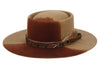 Vintage Fedora Firm Wool Felt Hat for Men Women Wide Brim Lining Distressed/Burned Style Handmade