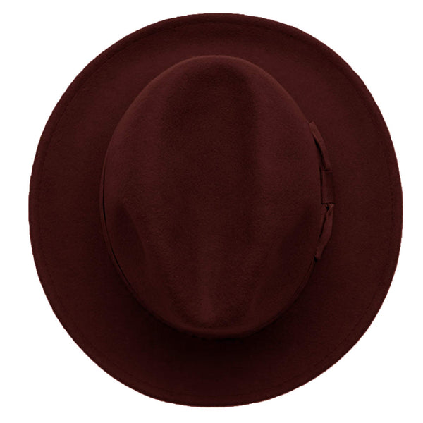 DRY77 Mens Godfather Milano Wool Felt Fedora Grosgrain Band Center Winter Hat