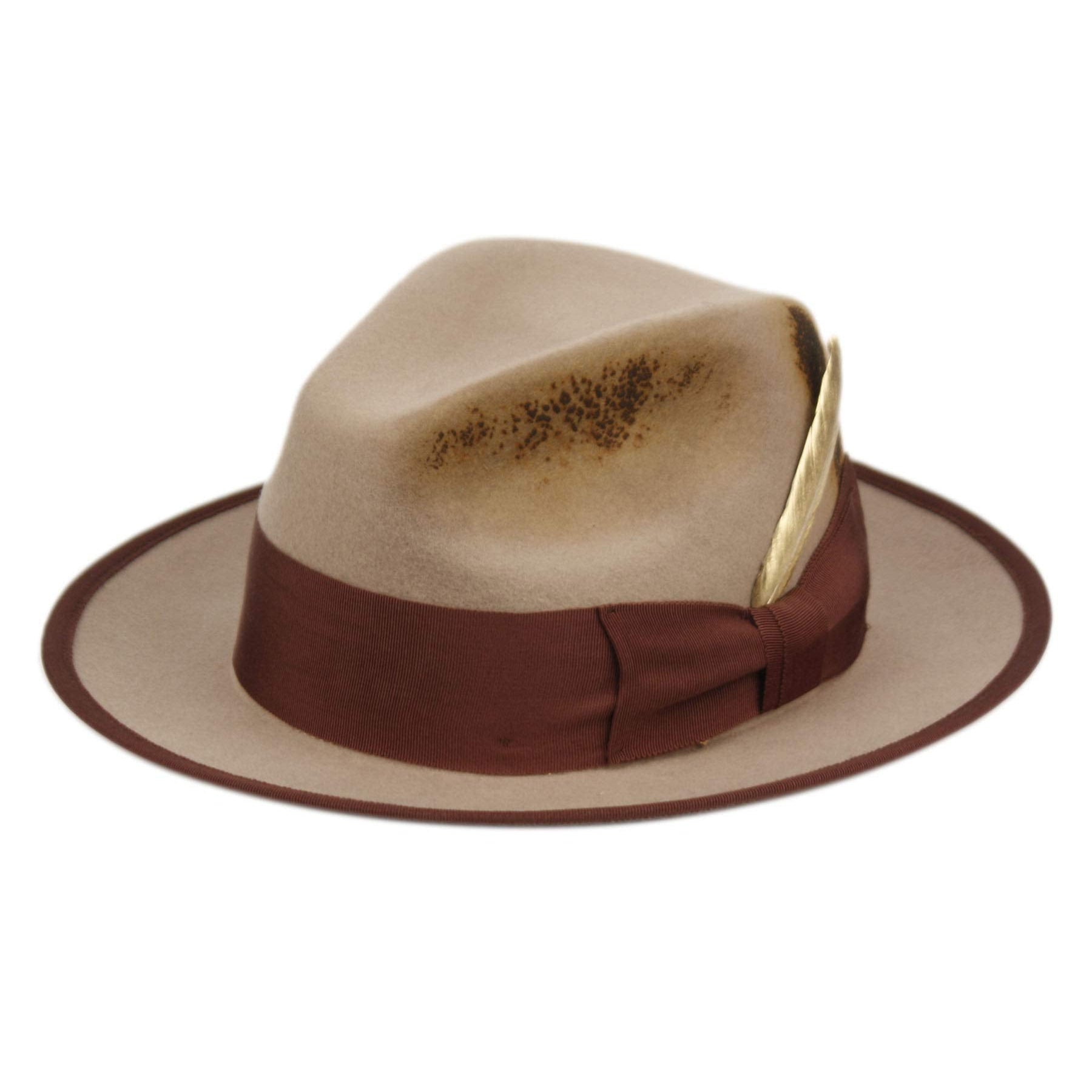 Women Vintage Felt Fedora Hat Vintage Womens Wool Felt Fedora Western Hat Leather Trim  main image 3
