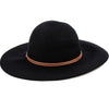 Angela & william FL2284 Women's Wide Brim 100% Wool Fuax Lether Band Floppy Hat