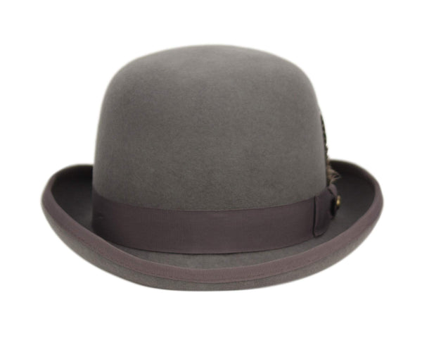 Men's Roll Brim Wool Felt Bowler Derby Fedora Hat