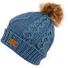 Women's Winter Fleece Lined Cable Knitted Pompom Beanie Hat