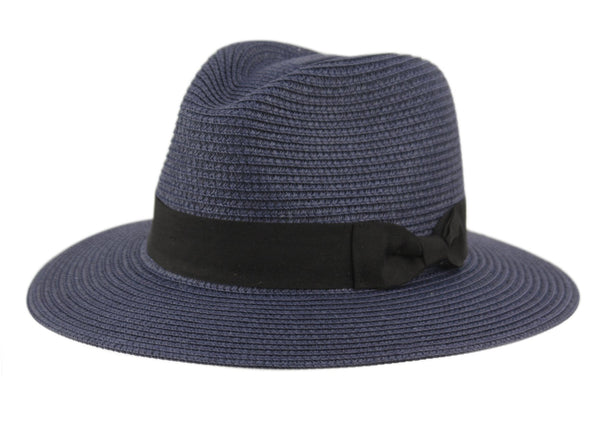 Lightweight Solid Color Band Braided Panama Fedora Sun Hat