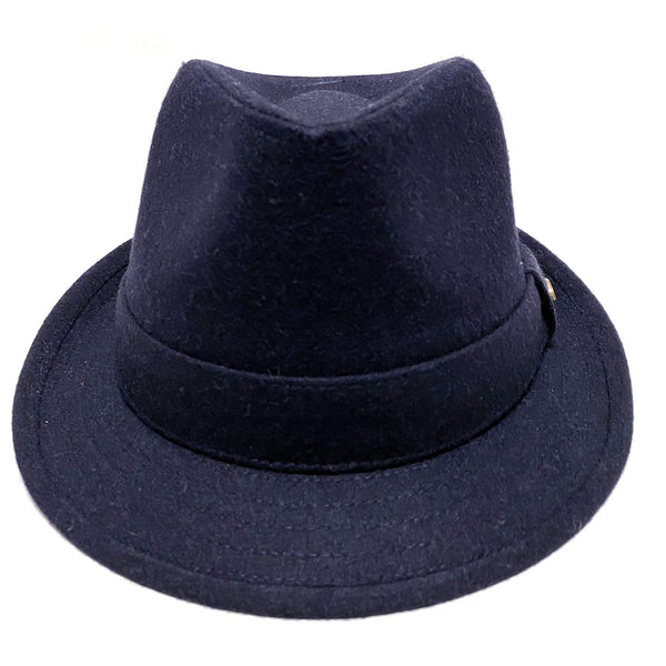 Unisex Timelessly Classic Manhattan Fedora Hat (Navy, L/XL)
