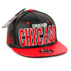 Chicago Faux Leather Flat Bill Snap Back Hat