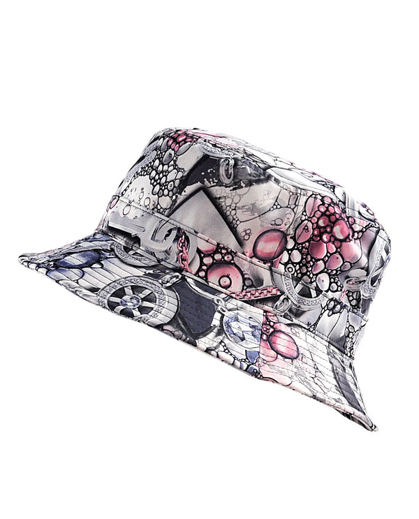 NYFASHION101 Fashionable Unisex Satin Lined Printed Pattern Cotton Bucket Hat