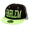 Harlem Block Letters Flat Bill Snapback Cap Hat Snap Back