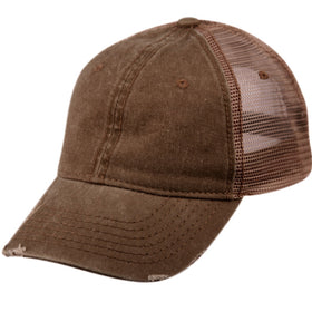 E-Flag Low Profile Unstructured Hat Twill Distressed Mesh Trucker Cap