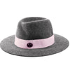 Women Wide Brim Felt Fedora Hat Winter Cap with Contrast Grosgrain Band
