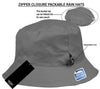 Adjustable Waterproof Bucket Rain Hat in Nylon, Easy to fold