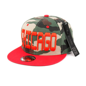 Chicago Camouflage Top Adjustable Snapback Cap