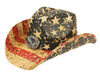 ANGELA & WILLIAM USA American Flag Straw Cowboy Hat w/Shapeable Brim, Red, White, Navy Blue