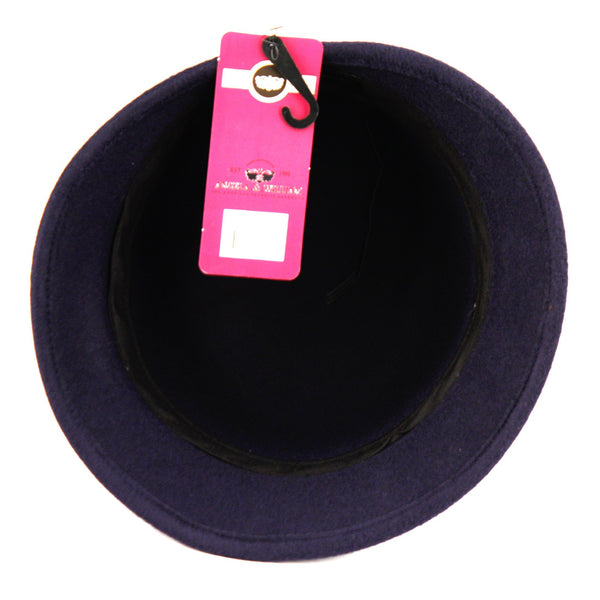 Womens 1920s Vintage Wool Felt Cloche Bucket Bowler Hat Winter