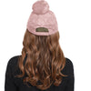 Women Faux Suede Leather Baseball Cap with Real Fur Pompom