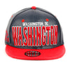 Washington DC Faux Leather Flat Bill Snap Back Hat Cap