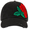 Baseball Cap with Flower Embroidery Adjustable Dad Cap