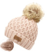 Women's Premium Winter Cable Knitted Pom Pom Beanie Hat