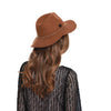 Women Fashion Wool Felt Fedora Hat Winter Cap with Metal Tube Belt