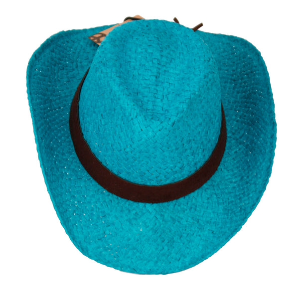 ANGELA & WILLIAM Men's & Women's Western Style Cowboy/Cowgirl Straw Hat